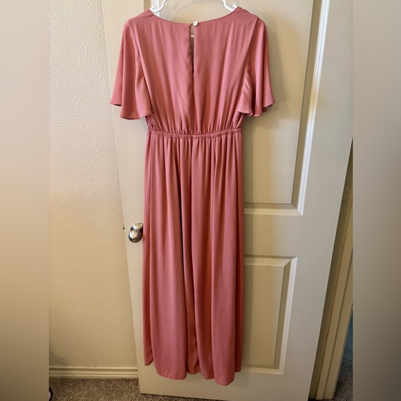 Show Me Your MuMu Dusty Rose V-Neck Flutter Sleeve Maxi Dress - Picture 3 of 6
